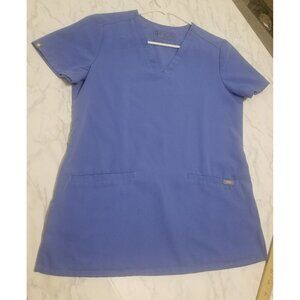 FIGS Sz XS Technical Collection Casma 3 Pockets Scrub Top‎ Navy Blue Women's